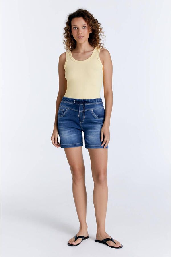 Cup of Joe Denim slim regular waist denim short medium blue denim