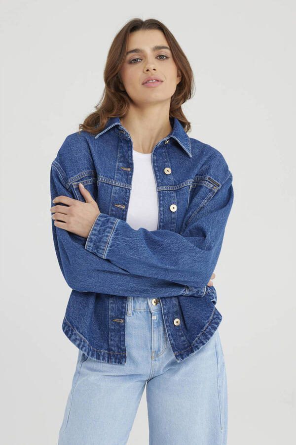 Cup of Joe Denim spijkerjas dark blue denim - Foto 3