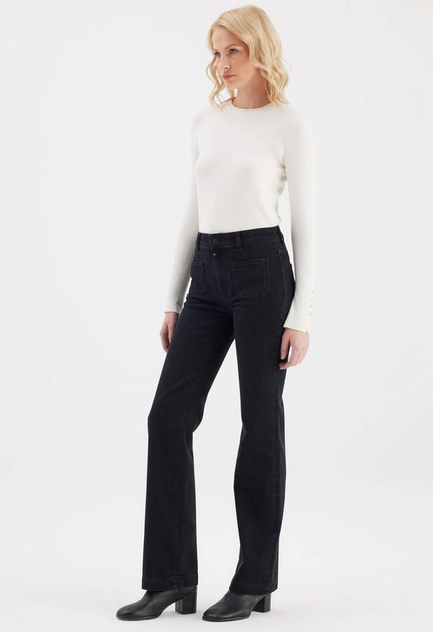 Cup of Joe Denim straight leg jeans zwart