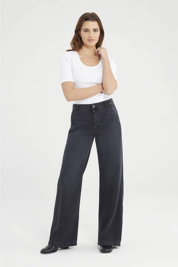 Cup of Joe Denim wide leg jeans black denim