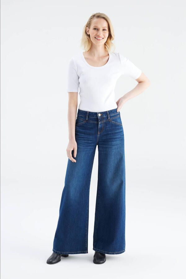 Cup of Joe Denim wide leg jeans dark blue denim