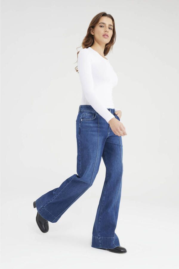 Cup of Joe Denim wide leg jeans dark blue denim