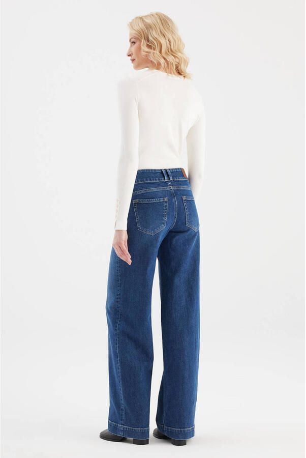 Cup of Joe Denim wide leg jeans donkerblauw - Foto 2