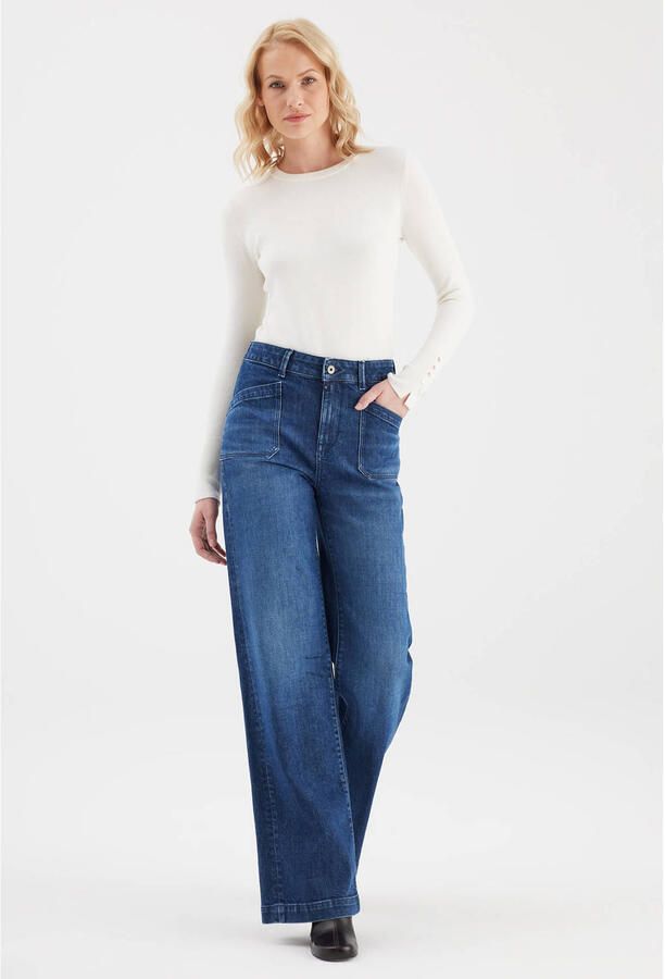 Cup of Joe Denim wide leg jeans donkerblauw - Foto 2