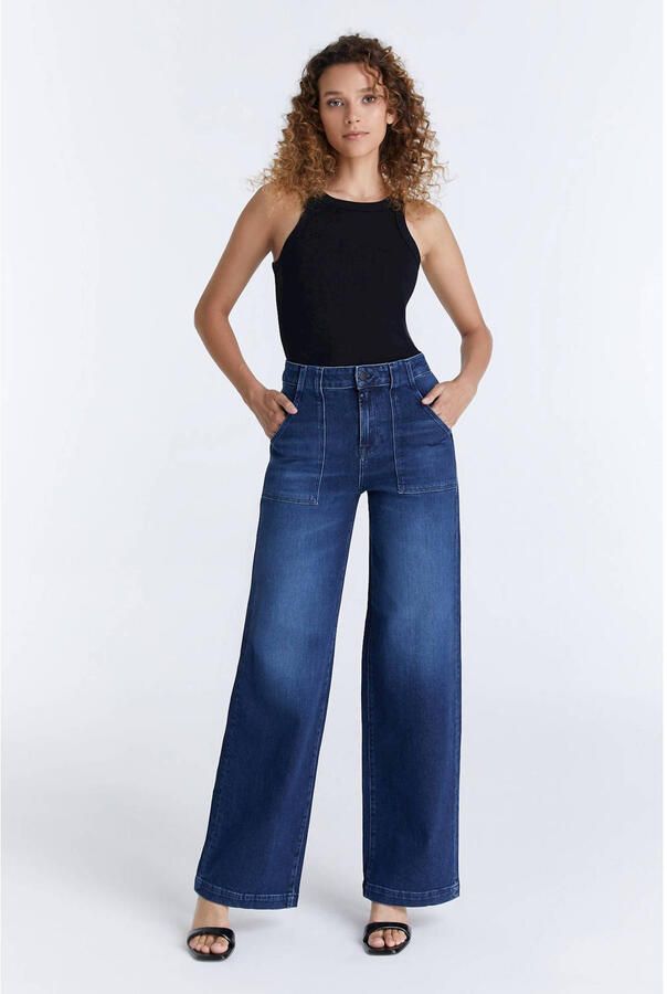 Cup of Joe Denim wide leg jeans Lulu dark blue denim