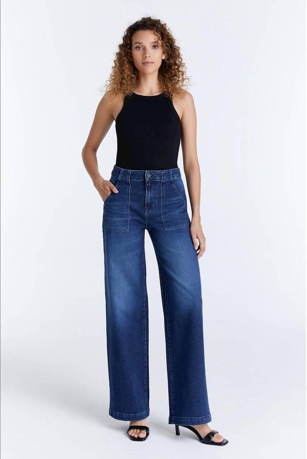 Cup of Joe Denim wide leg jeans Lulu dark blue denim - Foto 2