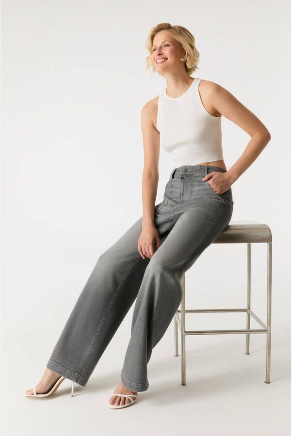 Cup of Joe Denim wide leg jeans Lulu grey denim - Foto 2