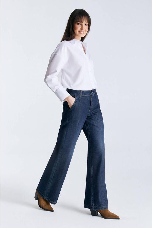 Cup of Joe Denim wide leg jeans Maxine deep blue denim