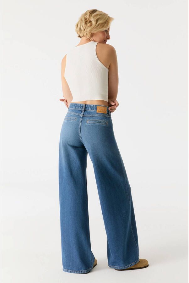 Cup of Joe Denim wide leg jeans medium blue denim