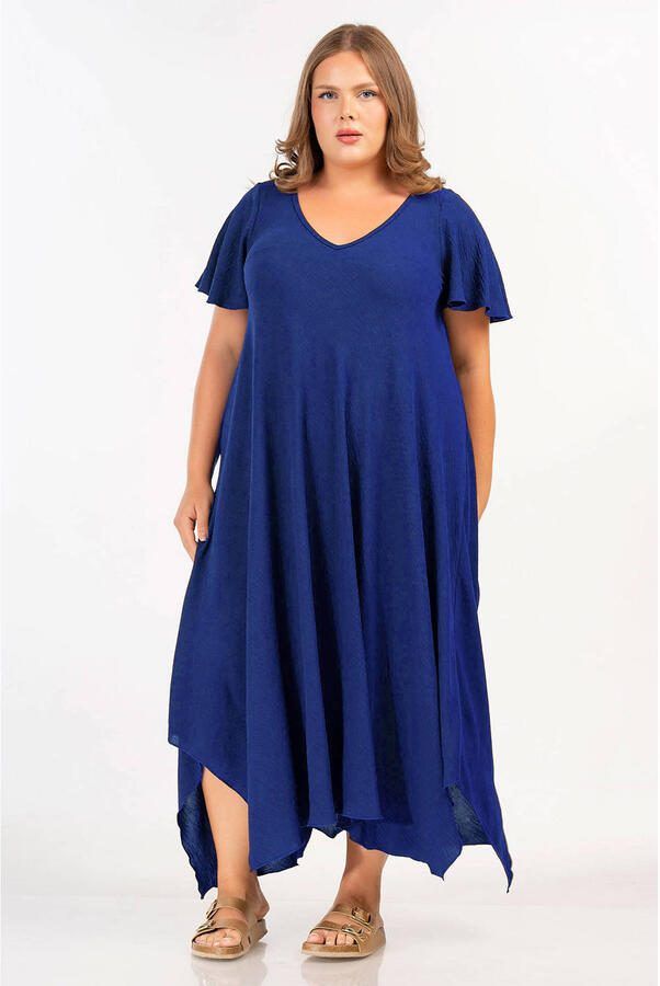 Curviss maxi jurk blauw