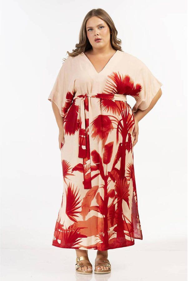 Curviss maxi jurk rood