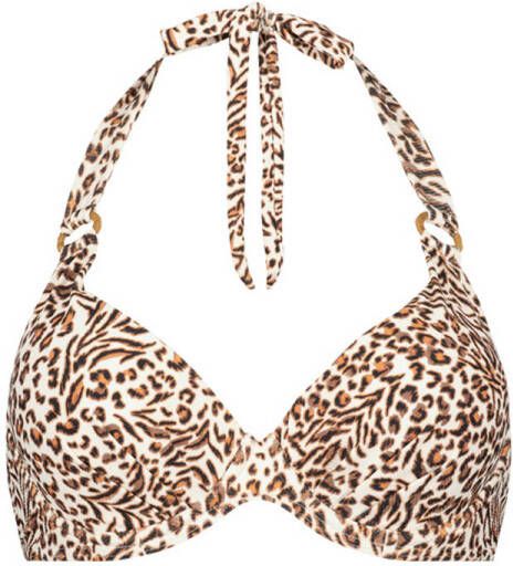 Cyell voorgevormde beugel bikinitop Leopard Love bruin ecru