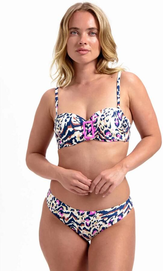 Cyell bikinibroekje zand donkerblauw roze