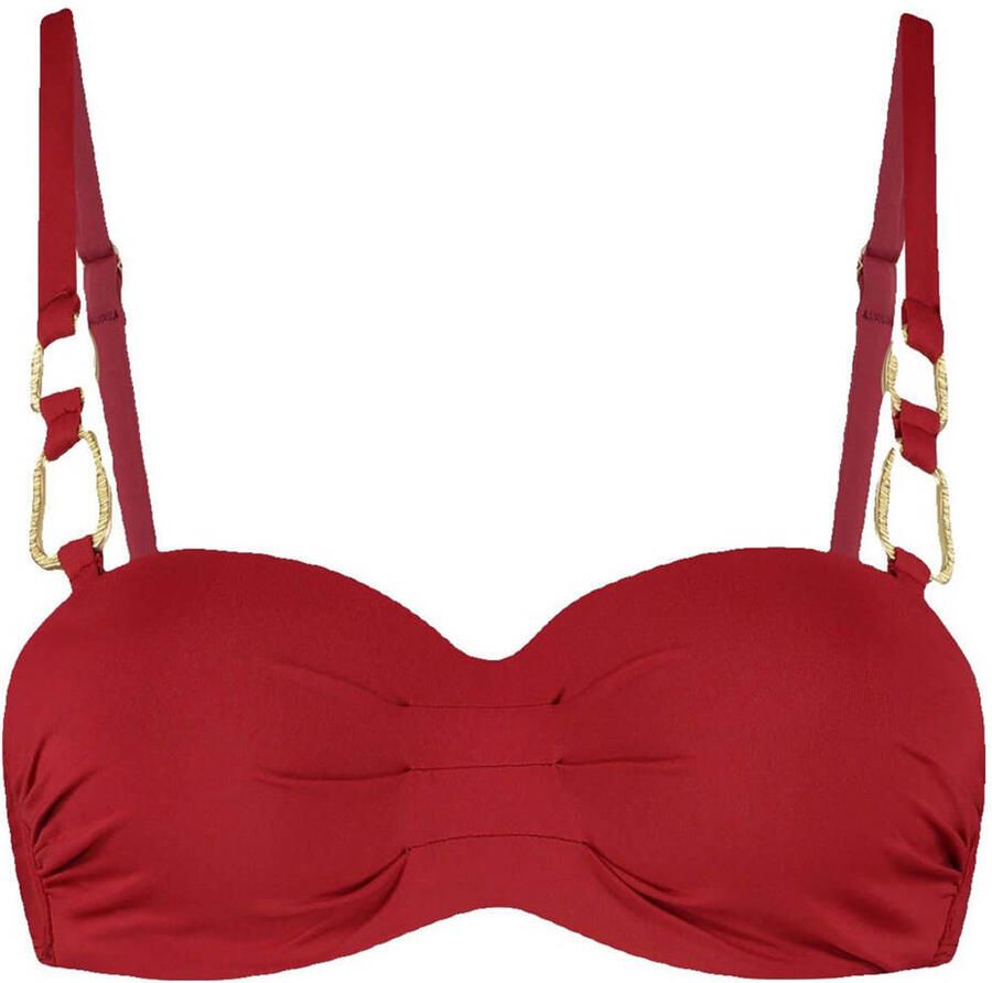 Cyell Design voorgevormde strapless bandeau bikinitop Femme Rouge donkerroze