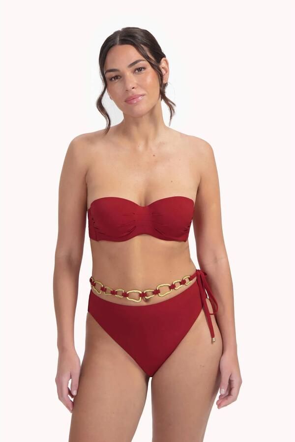Cyell Design voorgevormde strapless bandeau bikinitop Femme Rouge donkerroze - Foto 3