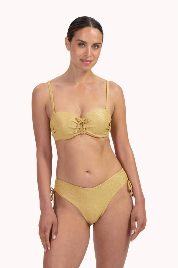 Cyell high waist Golden Hour bikinibroekje met lurex goud