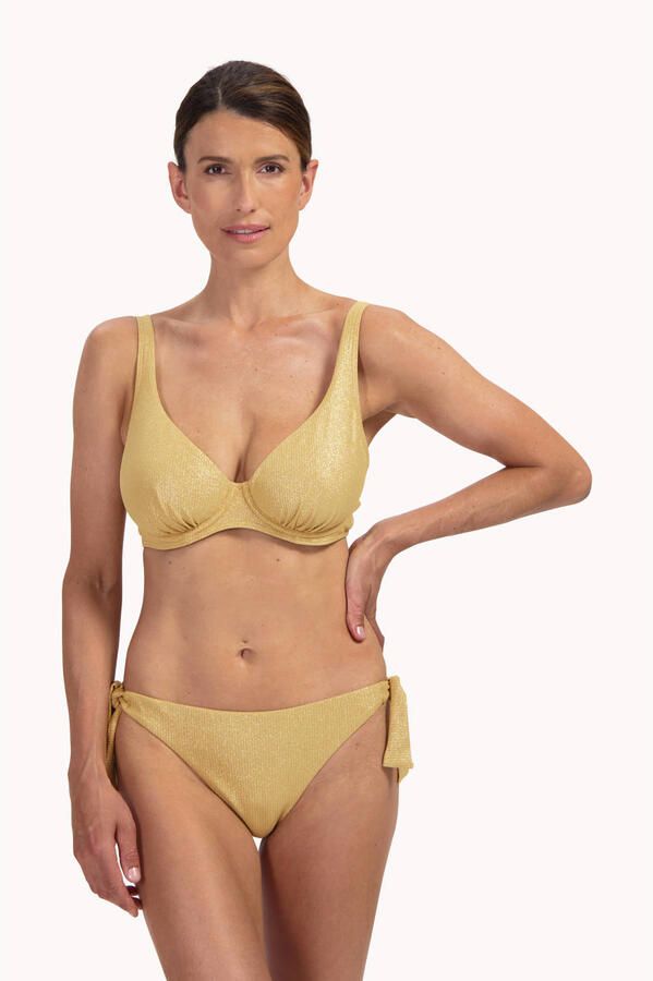 Cyell strik bikinibroekje Golden Hour met lurex goud