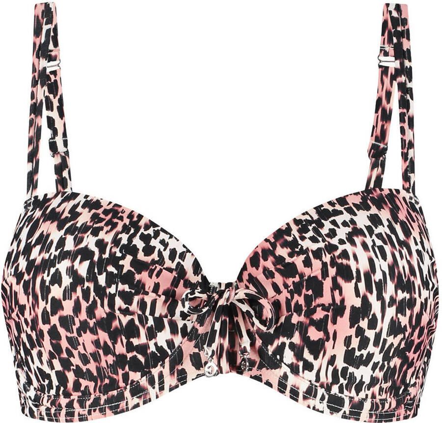 Cyell voorgevormde beugel bikinitop zwart ecru roze