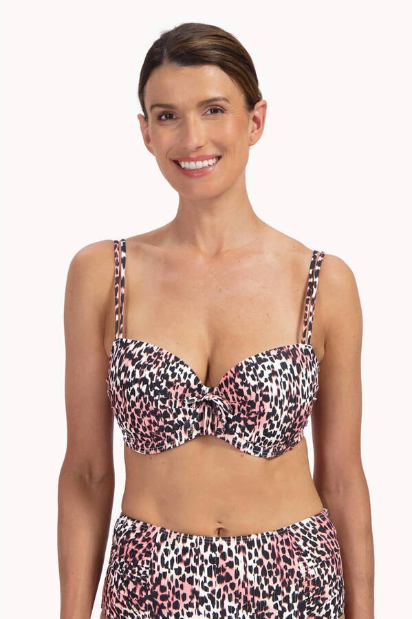 Cyell voorgevormde beugel bikinitop zwart ecru roze - Foto 2