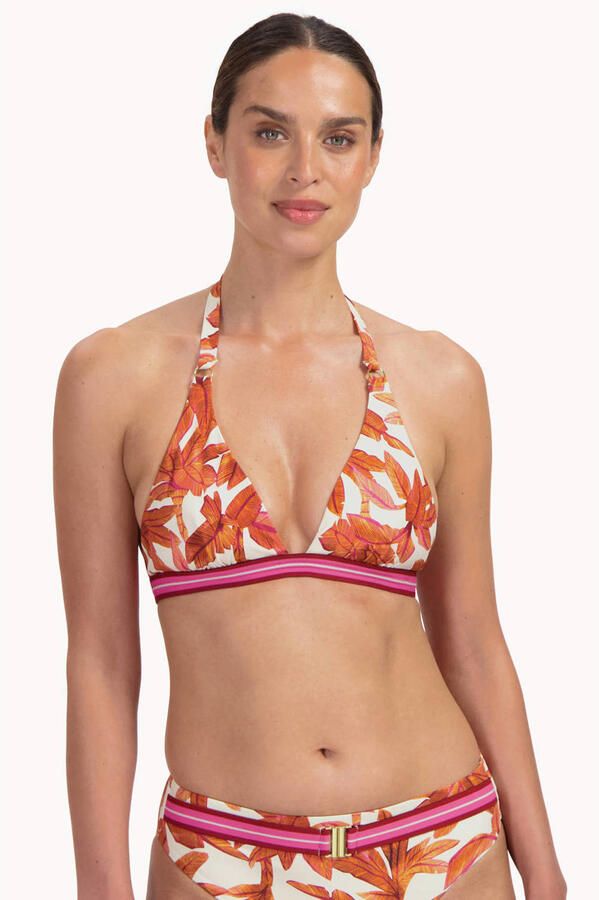 Cyell voorgevormde halter bikinitop wit lichtbruin - Foto 3