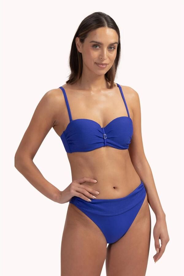 Cyell voorgevormde strapless bandeau bikinitop donkerblauw - Foto 4