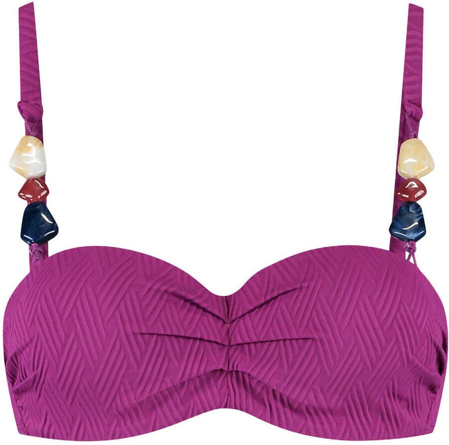 Cyell voorgevormde strapless bandeau bikinitop fuchsia