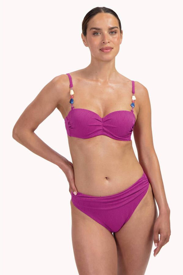 Cyell voorgevormde strapless bandeau bikinitop fuchsia - Foto 2