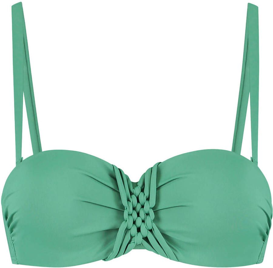 Cyell voorgevormde strapless bandeau bikinitop Green Oasis groen