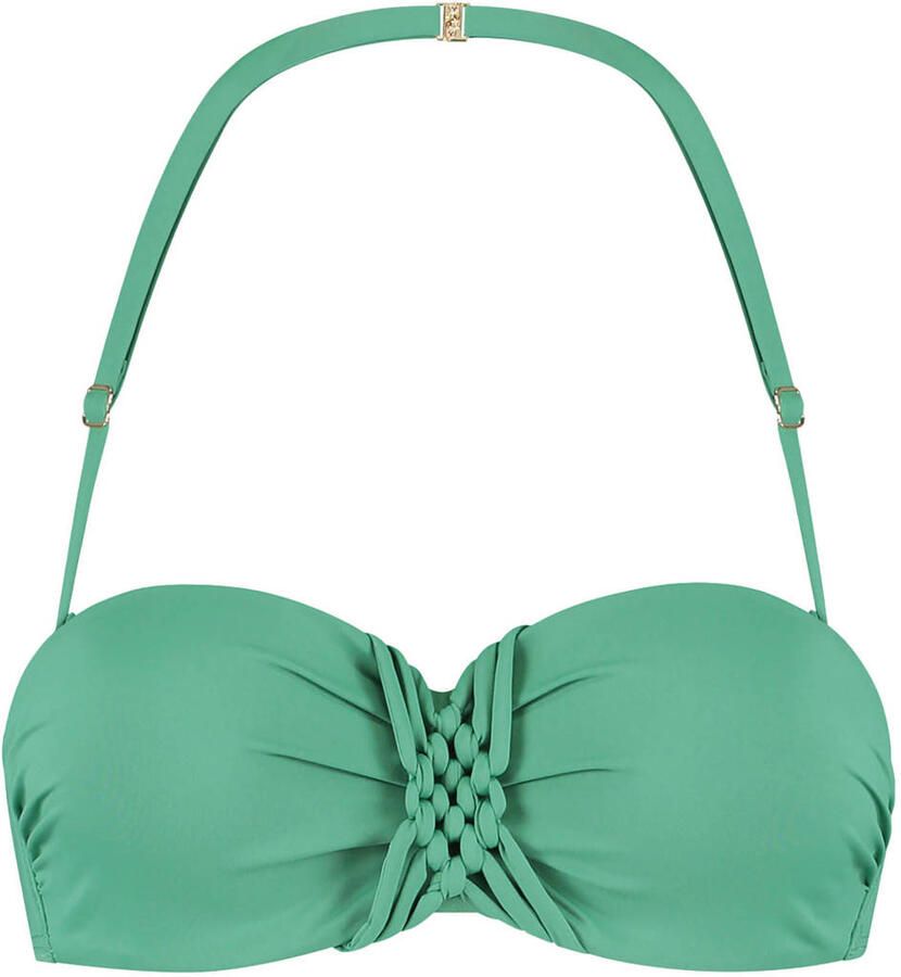 Cyell voorgevormde strapless bandeau bikinitop Green Oasis groen - Foto 2