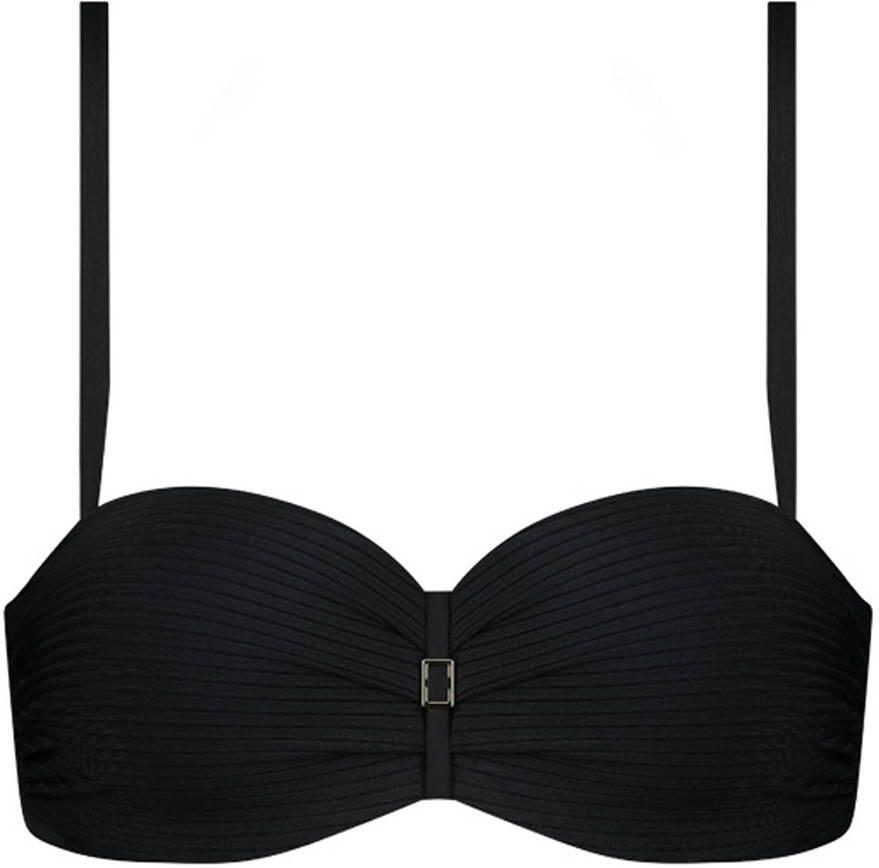 Cyell voorgevormde strapless bandeau bikinitop zwart