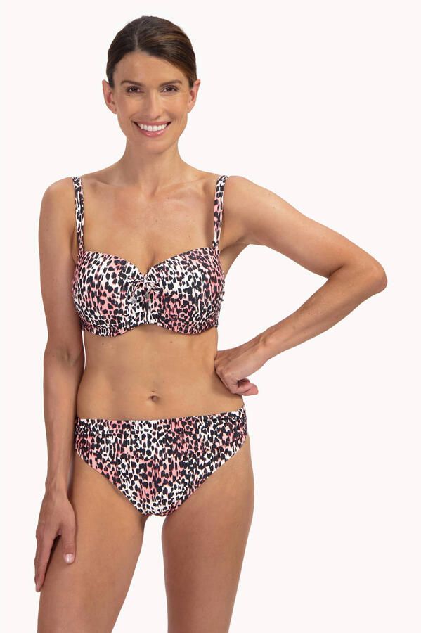 Cyell voorgevormde strapless bandeau bikinitop zwart ecru roze - Foto 2