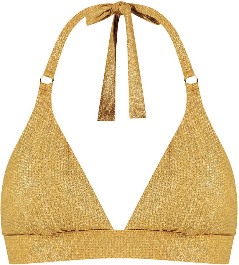 Cyell voorgevormde triangel bikinitop Golden Hour met lurex goud