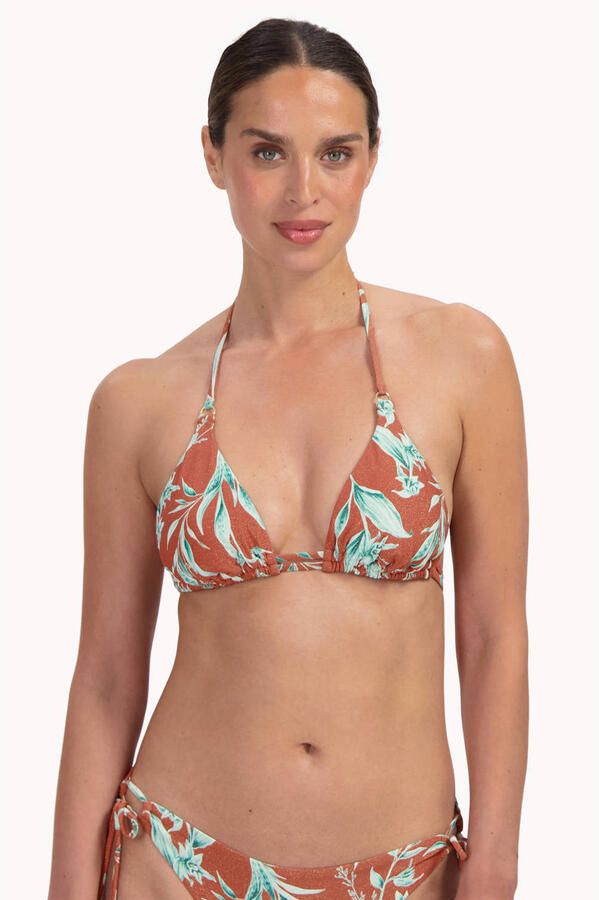 Cyell voorgevormde triangel bikinitop lichtbruin mintgroen - Foto 3