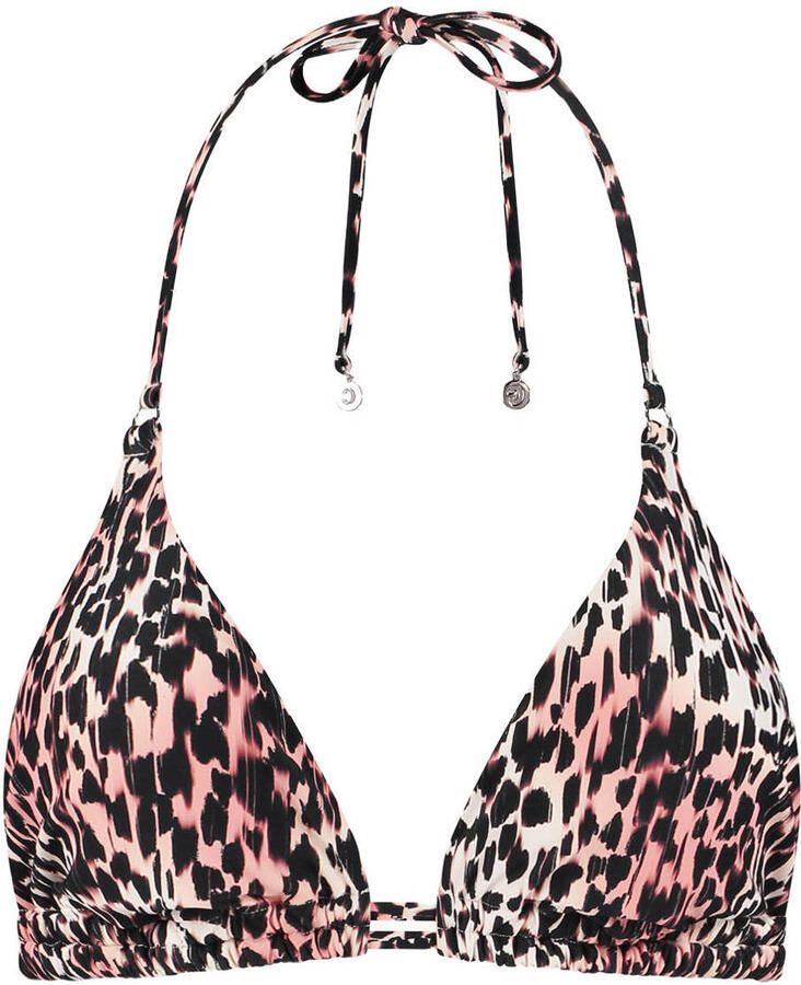 Cyell voorgevormde triangel bikinitop zwart ecru roze
