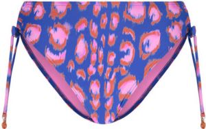 Cyell high waist bikinibroekje Sneaky Leopard blauw roze