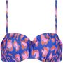 Cyell voorgevormde strapless bandeau bikinitop Sneaky Leopard blauw roze - Thumbnail 1