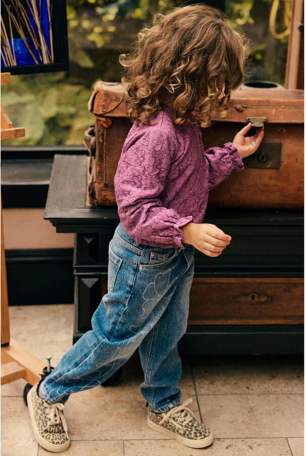 DAILY7 Meisjes Jeans Denim Barrel Fit Print Blauw - Foto 3