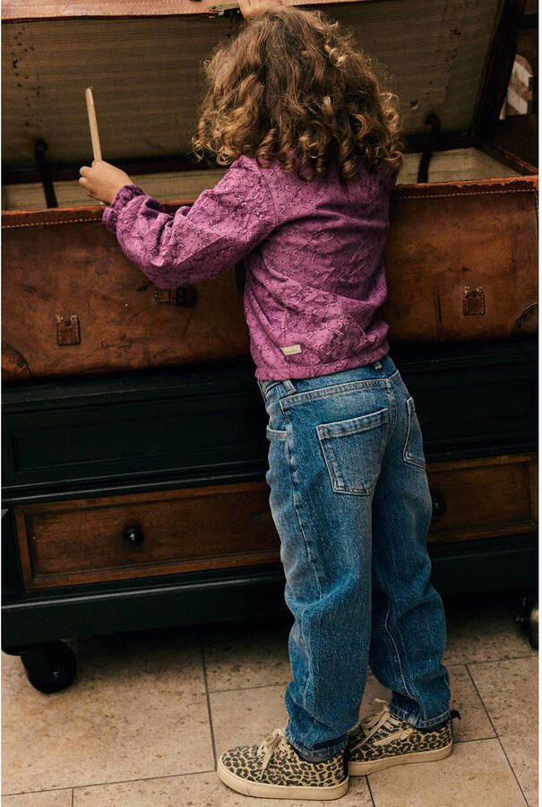 DAILY7 Meisjes Jeans Denim Barrel Fit Print Blauw - Foto 4