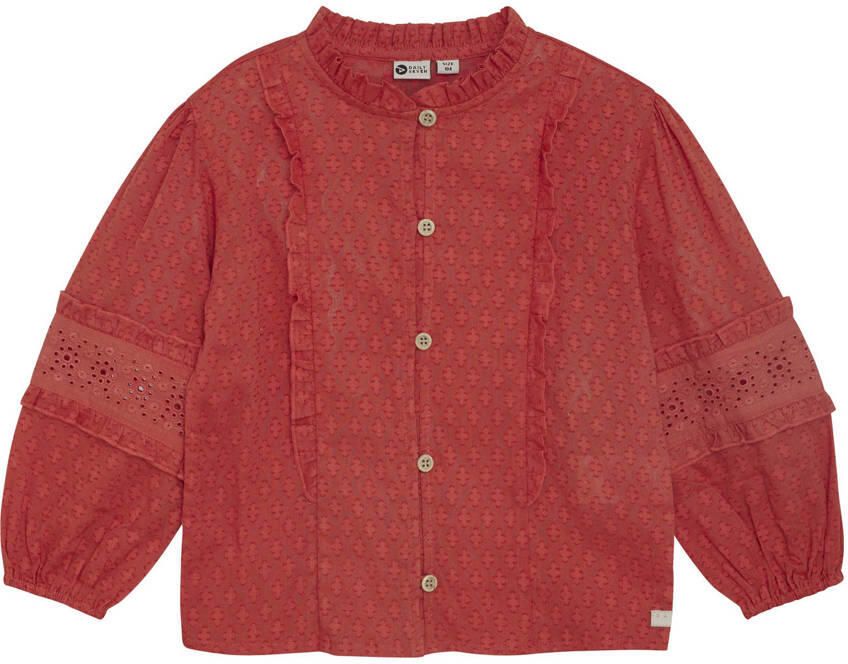 DAILY7 Meisjes Blouses Shirt Longsleeve Ruffle Rood - Foto 4