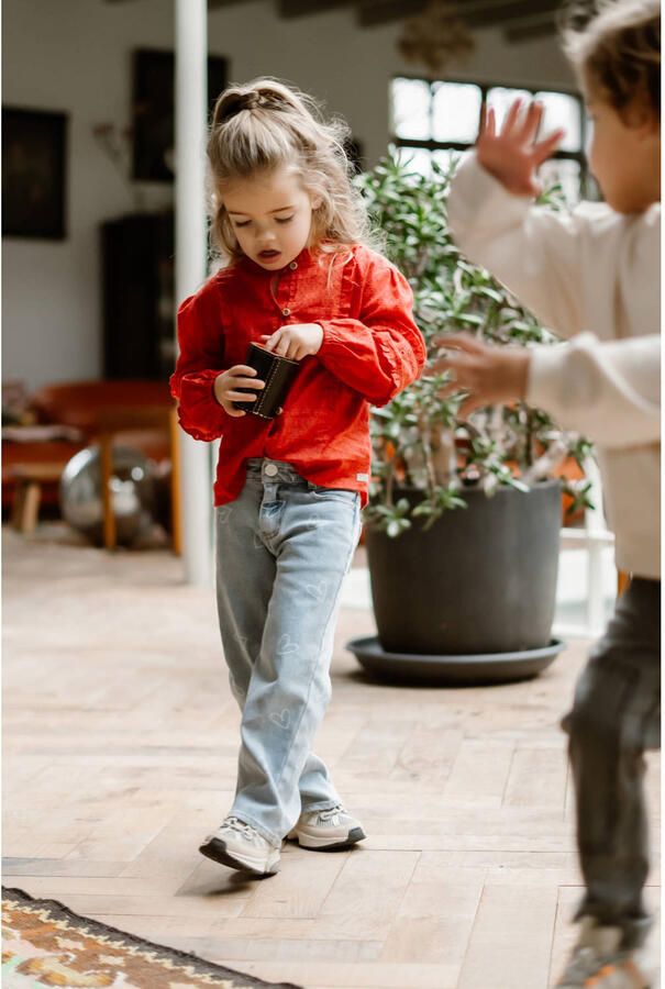 DAILY7 Meisjes Blouses Shirt Longsleeve Ruffle Rood - Foto 3