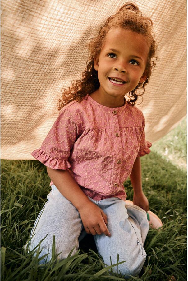 DAILY7 Meisjes Tops & T-shirts Shirt Ruffle Broderie Roze - Foto 4