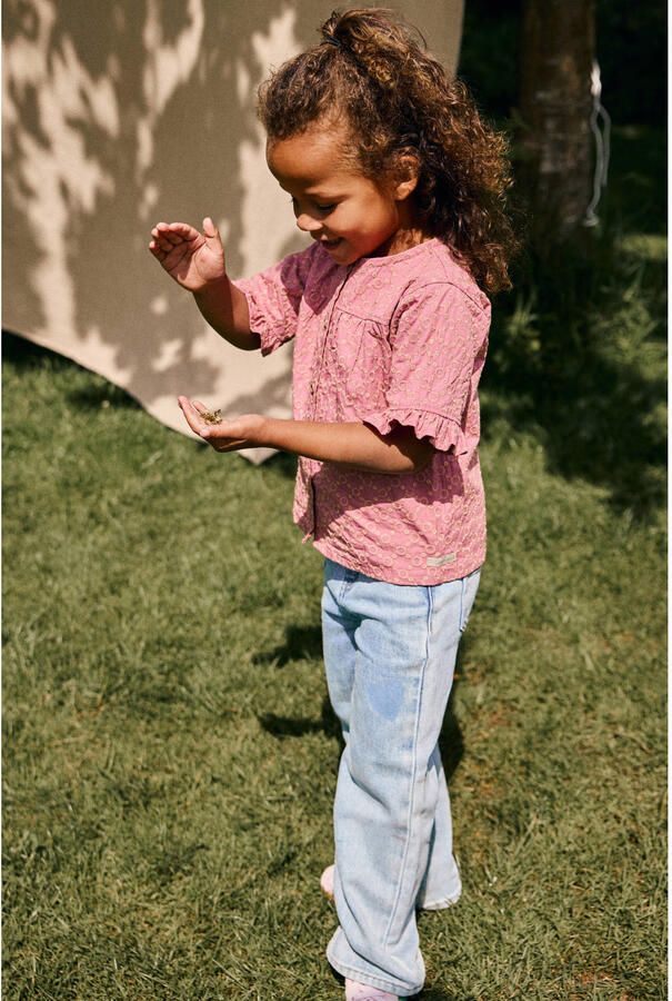 DAILY7 Meisjes Tops & T-shirts Shirt Ruffle Broderie Roze - Foto 5