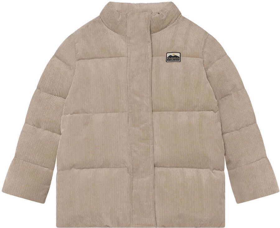 Daily7 corduroy pufferjas met backprint taupe