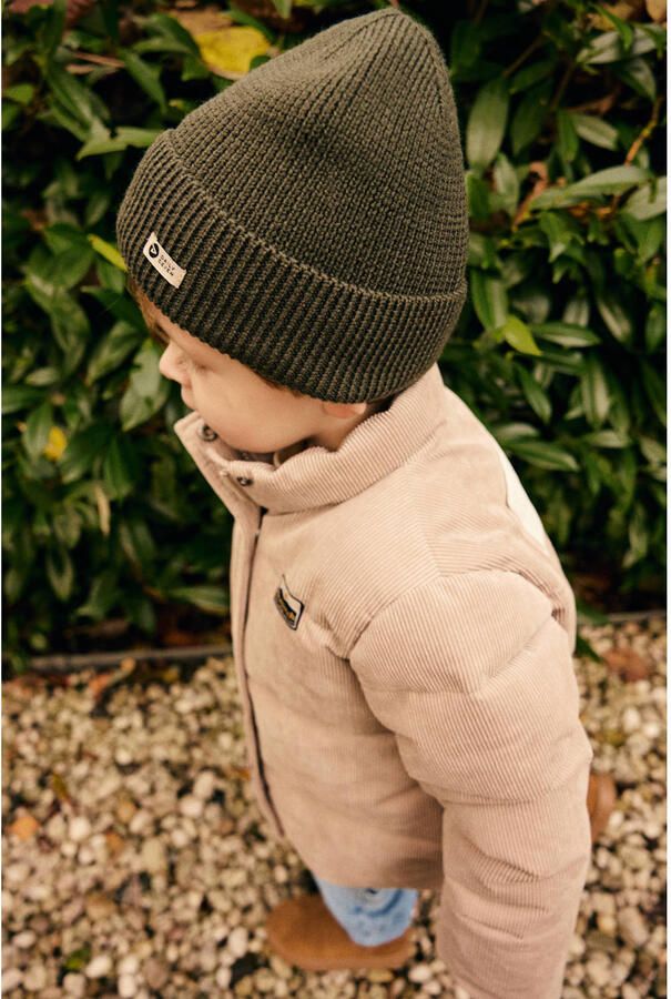 Daily7 corduroy pufferjas met backprint taupe - Foto 3