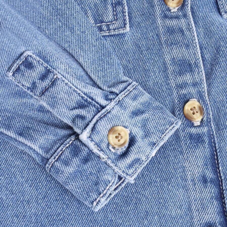 Daily7 denim overhemd met borduursels middelblauw - Foto 2