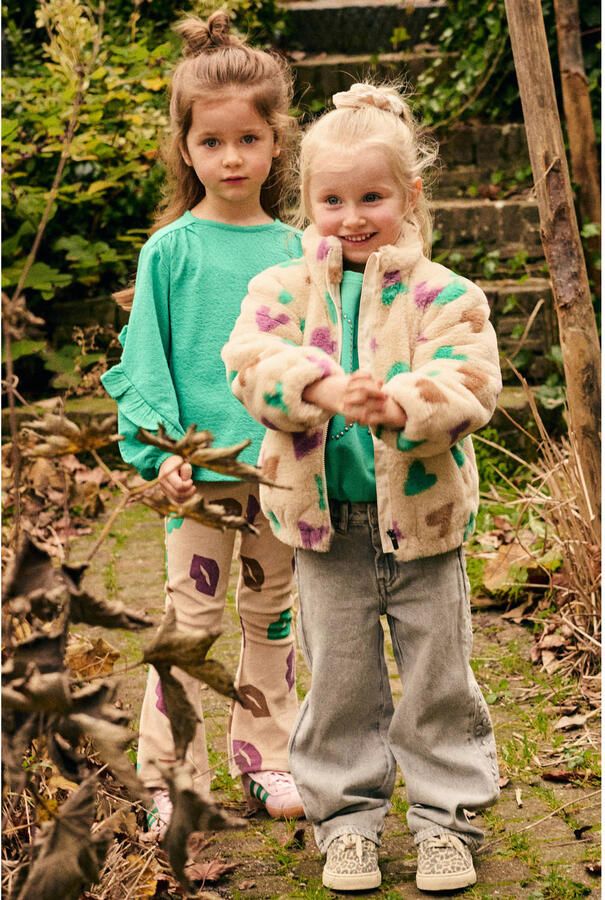 DAILY7 Meisjes Jassen Teddy Jacket Hearts Beige - Foto 5