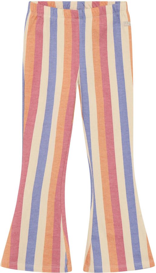 Daily7 flared regular waist gestreepte legging roze