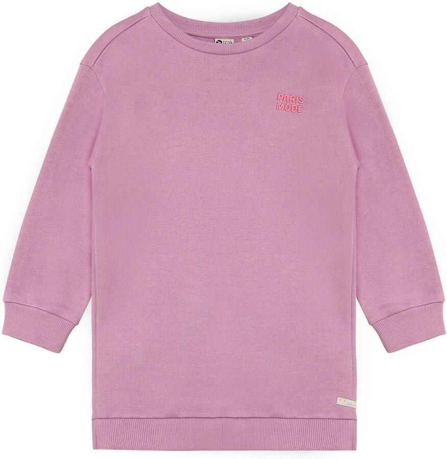 Daily7 korte sweatjurk met backprint paars