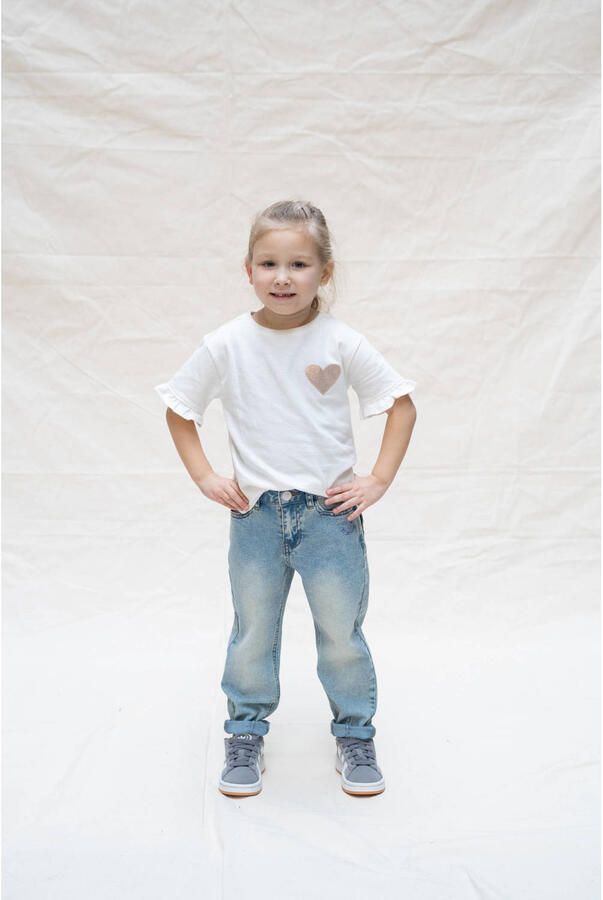 DAILY7 Meisjes Jeans 2500 Mom Fit Heart Pocket Lichtblauw - Foto 4