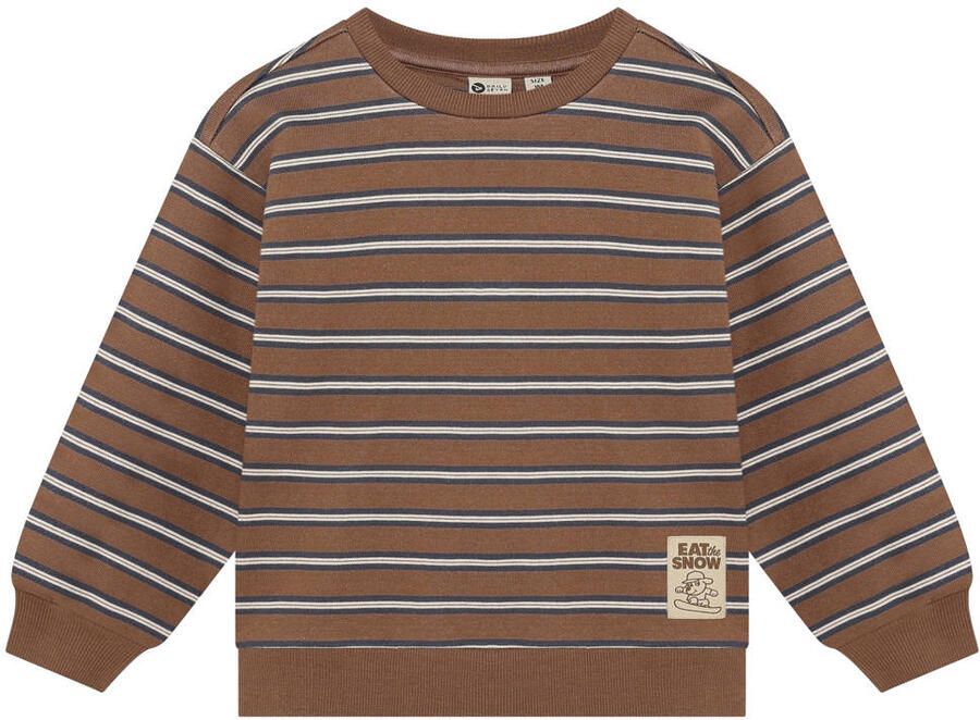 Daily7 oversized gestreepte sweater bruin